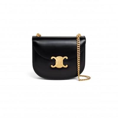 CELINE CHAIN BAG IN TEEN BESACE TRIOMPHE SHINY CALFSKIN 110973BF4.38NO (18.5*16*6cm)